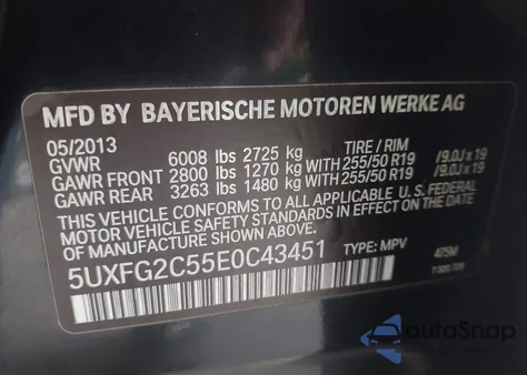 2014 BMW X6 xDrive35I from USA, damaged, VIN 5UXFG2C55E0C43451